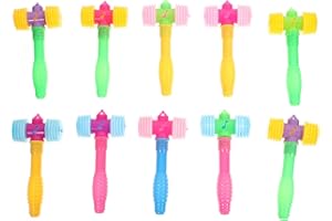 Toyvian 10 Piezas Martillo Infantil De Plástico con Sonido Chirriante Juguetes para Niños para Mejorar Coordinación Mano-Ojo Y Habilidades Motoras