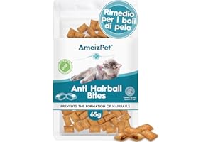 AmeizPet Croccantini Gatto Anti Bolo per Gatti per Ridurre i Boli di Pelo con Taurina Ed Estratto di Malto 65 g (2.3 oz)