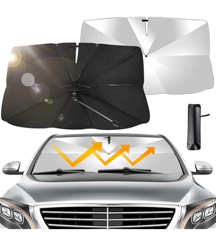 Pare-soleil Pour Pare-brise Avant Voiture - 140x80 Cm, Rotatif 360°, Poignée Antidérapante - Pour SUV, Berline, Camion - 6