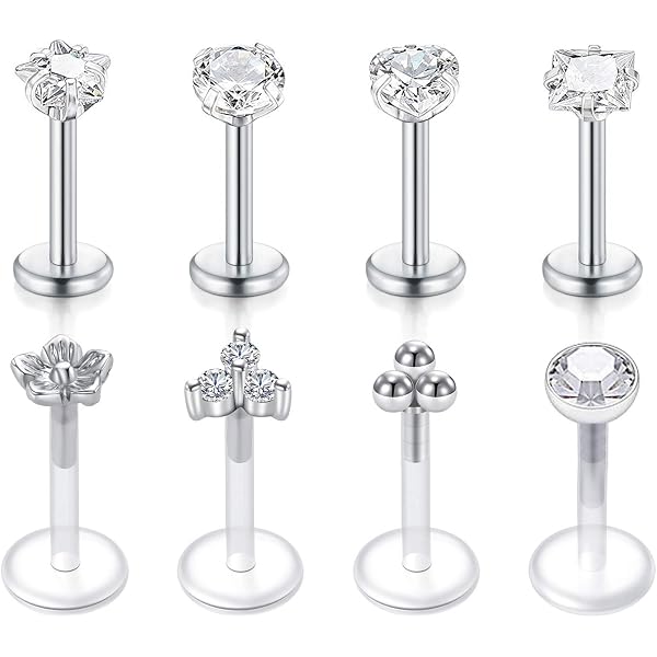JewBella 12 Pièces 16G Piercing Oreille Cartilage pour Femme Homme Acier Chirurgical Filetage Interne CZ Lune Coeur Feuille Boucles d'oreilles Piercing Nez Labret Helix Tragus Argent/Or JewBella 12 Pièces 16G Piercing Oreille Cartilage pour Femme Homme Acier Chirurgical Filetage Interne CZ Lune Coeur Feuille Boucles d'oreilles Piercing Nez Labret Helix Tragus Argent/Or