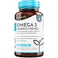 Omega 3 Kapseln hochdosiert 240-2000mg Fischöl Kapseln mit 660mg EPA & 440mg DHA pro Portion - Omega 3 Öl, Reines Fischöl aus