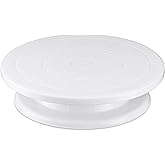 THE SR BRAND Sr 11 Inch Rotating Cake Turntable,Turns Smoothly Revolving Cake Stand White Cake Decorating Kit Display Stand B