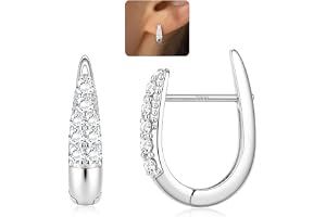 LOLIAS 14K örhängen guld kreoler för kvinnor 925 sterling silver kreoler guld allergivänliga U hängande öppna gyllene örhänge