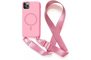 2NSPDRGNI Handykette Schutzhülle kompatibel mit iPhone 11 Pro Handyhülle mit Band,Kabellosem Laden Hülle Halsband Lanyard Silikonhülle,Pink