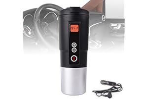 LEJIEYIN 12 Volt Wasserkocher für Auto Reisebecher Elektrisch Elektrischer Heizung Cup mit Temperaturregelung zum Warmhalten mit LCD-Anzeige Heizung Milch/Tee/Kaffee für Fernverkehr Autofahrt (Schwarz)