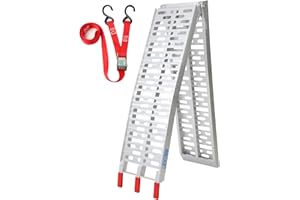 LIEKUMM Rampe de Chargement, 225,5cm Rampe d'accès, Capacité 680kg Rampe de Chargement Moto Pliable en Aluminium, 1 Pièce