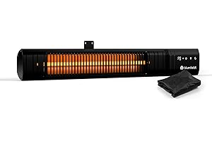 Blumfeldt Calefactor infrarrojo 2000w – montaje en pared & techo, exterior IP65, 9 ajustes de calor, control Wifi inteligente, tubos de oro, para balcón, terraza & jardín