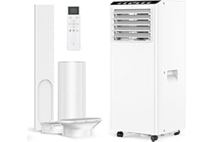 BALOVEBY Condizionatore Portatile 9000 Btu/H, Climatizzatore Portatile 4-In-1, Ventilatore, Deumidificazione, Ventilazione Con Telecomando, Doppio Display Digitale, Timer 24H, Modalità Sleep