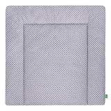 LULANDO Wickelauflage mit 2 abnehmbaren und wasserundurchlässigen Bezügen. 75 x 80 cm oder 75 x 85 cm. Oberstoff 100 % Baumwolle. Passend u.a. für die Kommode IKEA Malm oder Hemnes - 2