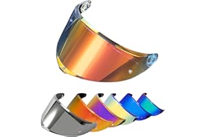 PSLER Helmet Visor for K6 K6s, Helmet Face Shield Tinted Visor Motorbike Helmet Accessories Replacement for K6 K6s(Aurora Clear Red)