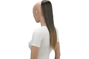 CAISHA 55cm Coda Capelli Nina Con Coulisse Capelli Extensions Finta Per Donna Posticcio Per Capelli Liscio Miscela Marrone PH524