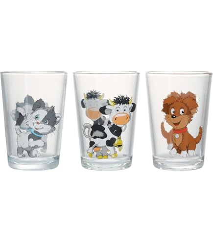 HABA Bicchiere Con Glitter Per Bambini – Dino A Collo Lungo Con Effetto Scintillante, 2012447006 – Perfetto Per Mani Piccole, Senza BPA
