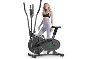 ‎NEEZEE Neezee Crosstrainer für zu Hause, Kompakter 2-in-1-Ellipsentrainer Eliptica Stepper mit LCD-Monitor, Ergonomischem Sitz, Verbesserter Einstellbarer Widerstand, Maximales Gewicht 120 KG