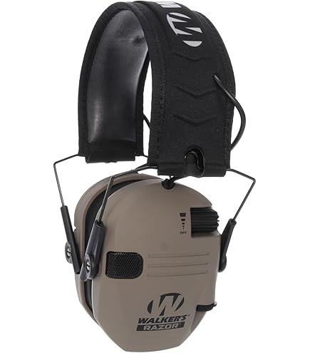 Walker's Razor Slim Electronic Earmuffs, Gray Camo, With Case And Shooting Glasses Bundle