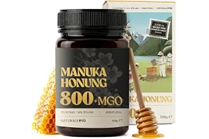NaturalePiù Manuka Honung 800+ MGO 500g. Rå Manuka Honey. | Producerad i Nya Zeeland, aktiv och rå, ren och naturlig. Metylglyoxal testad av ackrediterade laboratorier