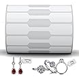 BAR-CODING TECH®, 1200 Pcs, Jewelry Price Tags, Matte Finish, Dumbbell Self Adhesive White Blank Jewelry Stickers for Bracelet, Ring, Necklace, Earring, Clothing Display (1 Roll, 1200 Labels/Roll)