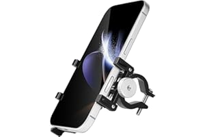 Homoto Soporte para teléfono móvil para Bicicleta, Soporte de teléfono Ajustable de Metal para teléfonos Inteligentes de 3,5-6,5 Pulgadas, Marco de Bicicleta