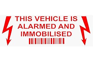 ‎PLATINUM PLACE Platinum Place 5 x Alarm and immobilizer Fitted Stickers-red on clear-30mm x 87mm-alarmed and immobilized Security Warning Windows Signs car,Van,Truck,Caravan,Camper,Taxi,Deterrence,Security
