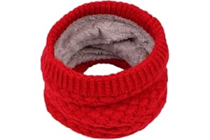 TOMORTSUN Kinder Schals Baumwolle Kinder Loop Schal Strickschal Herbst Winter Warmer Fleece Flauschig Schal Halsband Halswärmer Rundschal Kleinkinderschals für Jungen Mädchen