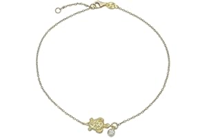 Bling Jewelry Bracelet De Cheville À Double Chaîne Avec Charme De Vie Marine Tropical À Hawaii Hippocampe Dauphin Palourde Crabe Et Tortue Pour Femmes Plaqué Or .925 En Argent Sterling 9 Et 10 Pouces