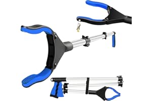 XTOERBUY Litter Pickers Grabber Stick 43Inches,Foldable Grabbers for Disabled, Pick Up Stick Grabber with Embedded Magnet Long Reach Grabber Tool for Adults 42~106cm (Blue)
