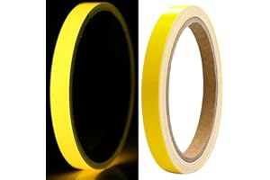 ZJCANGLIU 1 Rotolo Adesivi Fluorescenti,Fluorescente,Nastro Fluorescente Adesivo,Nastro Fluorescente,Nastro Adesivo Fluorescente,per L'utilizzo su Palchi,Scale,Corridoi,Segnali di Uscita,5m * 10mm(Giallo)