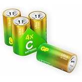 GP Batteries GP14AU Ultra Alkalin LR14/E93/C Boy Orta Pil, 1.5 Volt, 4 Adet