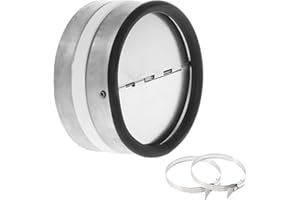 HTTYHT Válvula de Retención DN 150 mm Válvula Antirretorno de Acero Galvanizado con Goma de Sellado Compuerta de Aluminio Conector de Válvula Antirretorno para Extractore Conducto de Ventilación