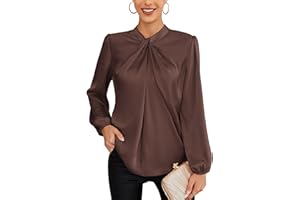 GRACE KARIN Damska bluzka biznesowa z długim rękawem, na imprezę, z kokardką, top