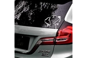 Handmade By Stukk Calcomanía de vinilo para ventana, diseño de perro labrador retriever, color negro y blanco, 14 cm x 12 cm