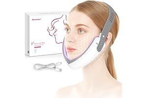 AIMANFUN V-Face-Lift Gürtel Gesicht Lifting Led Maske Rotes blaues Licht, Doppelkinn Exerciser mit Fernbedienung einstellbare Gesichtsmassagegerät elektrisch