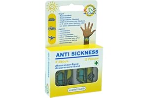 ‎SCARLET BIJOUX scarlet health | Akupressurband »Sea«, 1 Paar Akupressur-Armbänder gegen Übelkeit & Seekrankheit, für Erwachsene & Kinder, Anti-Übelkeitsband fürs Handgelenk, 2 elastische Bänder (Gelb Auto)