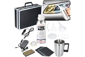 Ghguole Scheinwerfer Aufbereitung Set,Scheinwerfer Reparatur Set mit 200ml Reparaturflüssigkeit,Scheinwerfer Politur Reparaturwerkzeug,Scheinwerfer Polierset,Scheinwerfer Bedampfen Set
