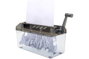 TSUCHIYA A4 Aktenvernichter Manueller Aktenvernichter Papierschredder Tragbarer Handkurbel Papierstreifen-Schneidewerkzeug Für Heimarbeitsplatz, Büro- Und Schreibwaren