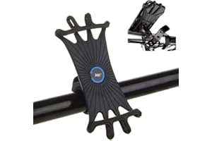 THURON Porta Cellulare Bici, Supporto Bici Smartphone, Manubrio Universale Bici Moto MTB per Tutti Gli Smartphone e Dispositivi Elettronici 4.5-6.5 Pollici (Nero)