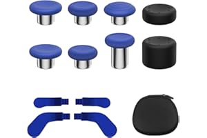 KD.FLY 13-in-1 Metal Thumbsticks Replacement Kits for Xbox Elite Series 2 – Includes Magnetic Joysticks, Paddles, Silicone Caps, Storage Bag, Blue