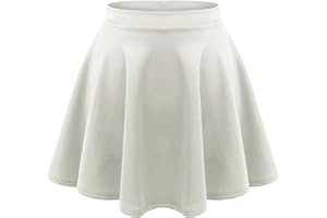 janisramone Kids Girls Children New Plain Flippy Flared High Waistband Stretch Short Mini Skater Skirts