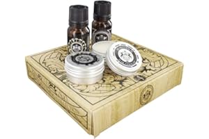 Dear Barber Mini Collection de Toilettage comprend 1 x Huile à Barbe 10ml, 1 x Cire à Moustache 15ml, 1 x Eau de Toilette Avec Confiance 10ml, 1 x Baume à Barbe 15ml.