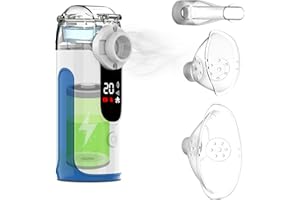 Inhalationsgerät für Erwachsene und Kinder, NEEMOSI Ultra-Leise Inhaliergeräte (mit 2 Masken und einem Mundstück), 1200mAh Hochkapazitätsbatterie – Inhalator Geeignet für Reisen und Hausgebrauch