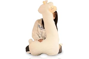 QUNKAKU Alpaka SeitenschläFerkissen, Alpaka Kuscheltier, Alpaka Kissen, Riesen Alpaka PlüSchtier, Weiß, 75cm
