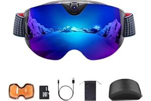 OHO SUNSHINE OhO - Occhiali da sci per fotocamera 4K, con funzione WiFi e visione regolabile su video Recroding con lente extra arancione