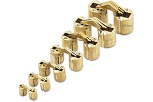 GEFONG Mini Cerniera Cilindrica Barile 24mm per la Porta dell'armadio Collegamento del Pannello Piccola Scatola Fai da te Ottone Opaco Cerniere a Scomparsa Angolo di Apertura 180 Gradi 2 Pezzi