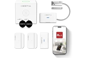 Hestia Wireless Garage Alarm System with Phone App, Metal Garage Sensor, Door Alarm Sensor, Vibration Sensor, Smart Cube Hub House Security System