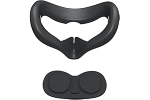 SUPERUS Silicone Cover e Copri Lenti compatibile per Oculus/Meta Quest 2, Kit di Accessori VR pulibili e anti-perdite di luce (Nero)