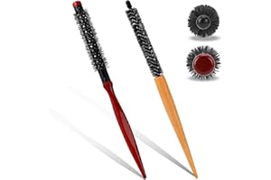 MOZEAT LENS Okrągła szczotka do włosów, mała, profesjonalna szczotka do włosów, okrągła szczotka do włosów, 26 cm, okrągła szczotka do włosów do cienkich włosów, kucyka, brody, podnoszenie loków, 2 sztuki