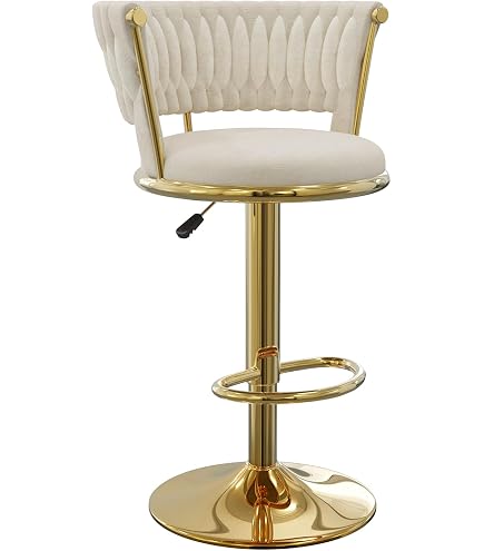 Goeurvant Sgabello da bar girevole 360° moderno con altezza regolabile, base metallica e