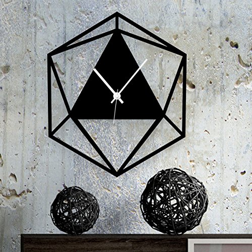 Wandkings Wanduhr „Triangle“ aus Acrylglas, in 11 Farben erhältlich (Farbe: Uhr = Schwarz matt; Zeiger = Weiß) - 4