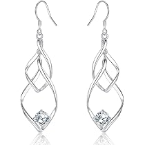 Orecchini vintage in argento con zirconi cubici, cerchio