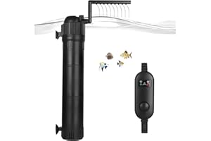 ITIY Filtro UV per Acquario 5 in 1, 8W 800L/Hpompa Interna per Acquario con Timer, Filtro sommergibile Regolabile a 180° per Piccoli acquari, acquari Tropicali e tartarughiere