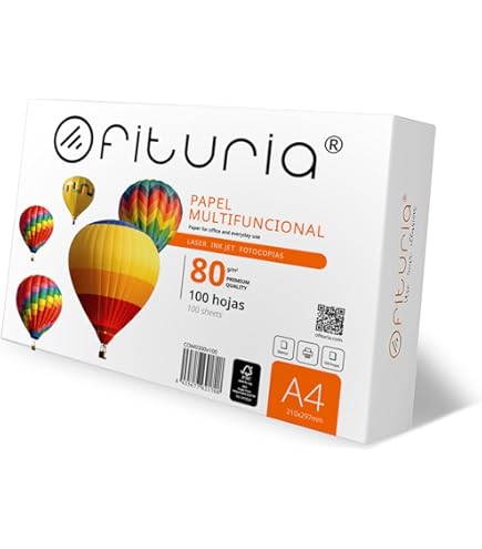 Carta A4 80gr - Risma Da 100 Fogli Bianchi Per Stampante, Fotocopie E Ufficio